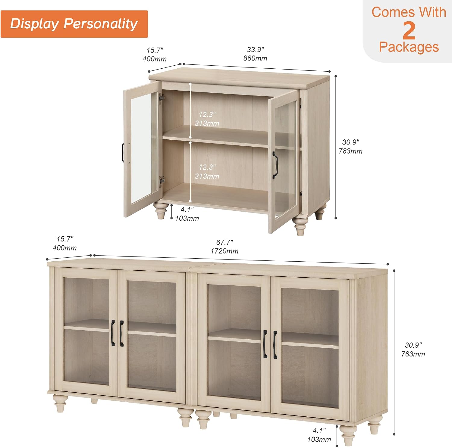 Wood Storage Sideboard Buffet  - đánh giá và giá Vintage Collectible Glass