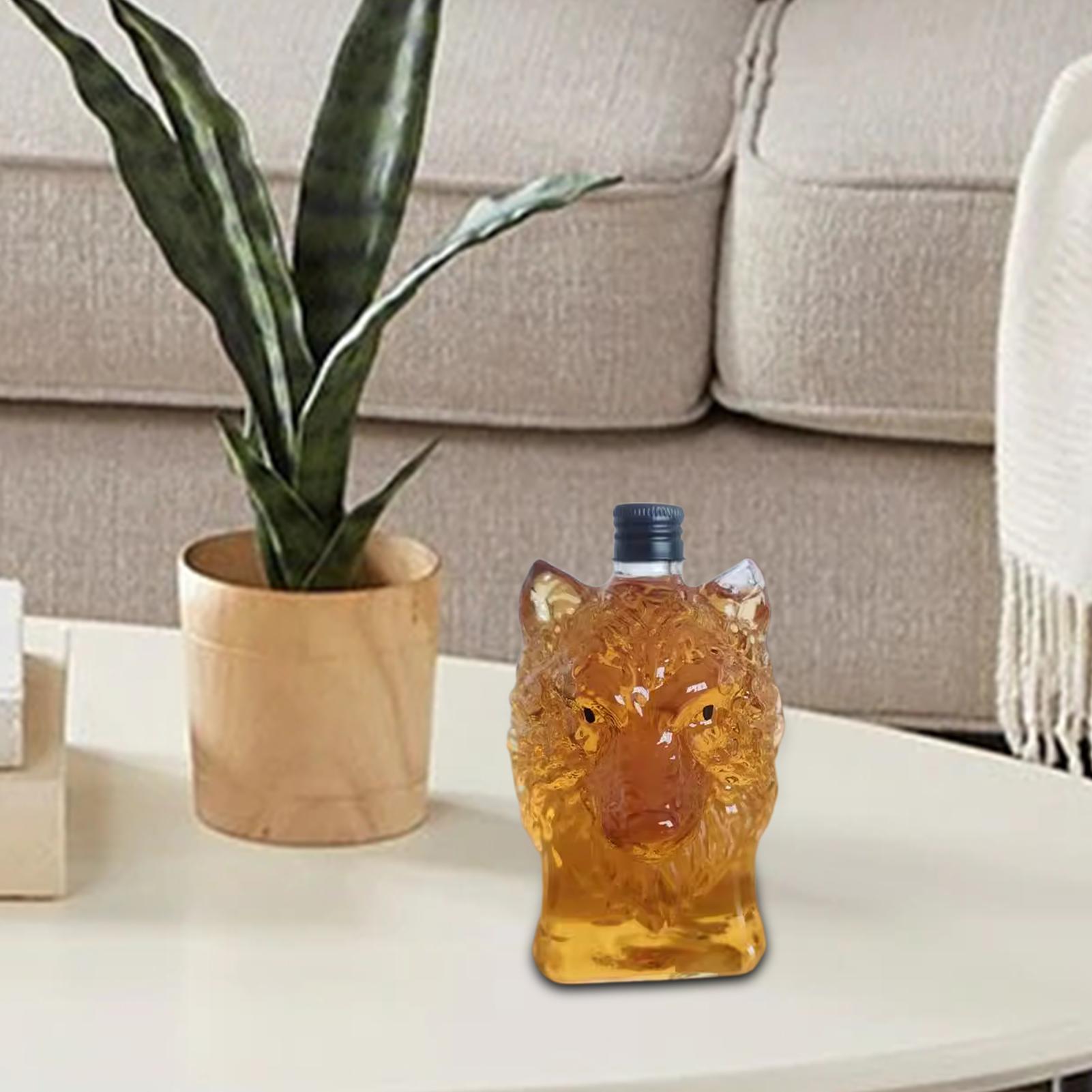 Whiskey Bottle Wolf Shape Wine - đánh giá và giá Vintage Collectible Glass