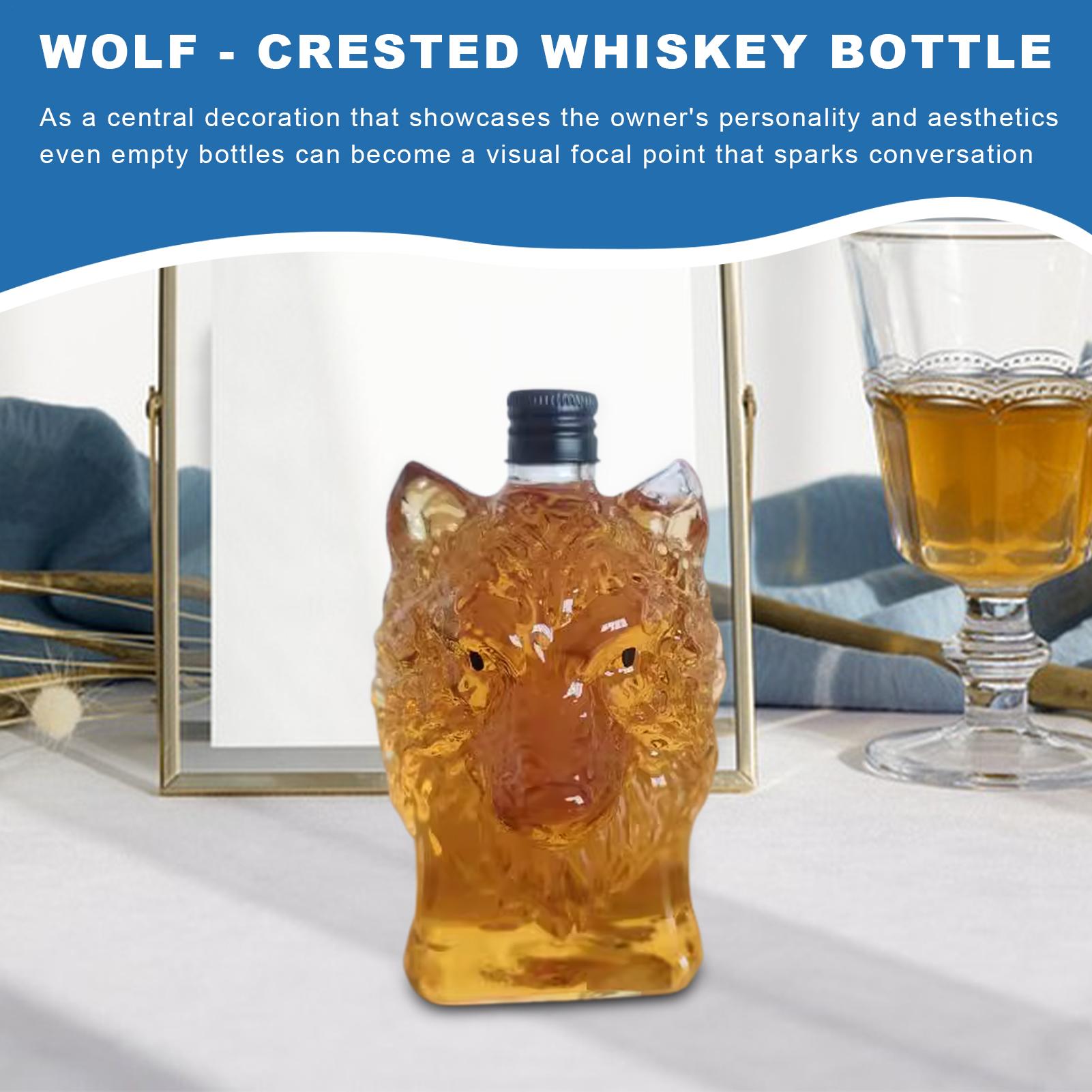 Whiskey Bottle Wolf Shape Wine - đánh giá và giá Vintage Collectible Glass