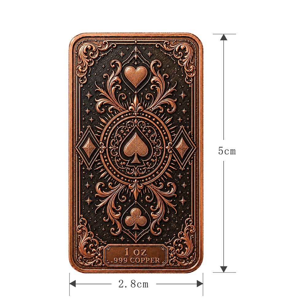 1oz .999 Fine Copper Bar Poker - đánh giá và giá Vintage Collectible Playing Cards