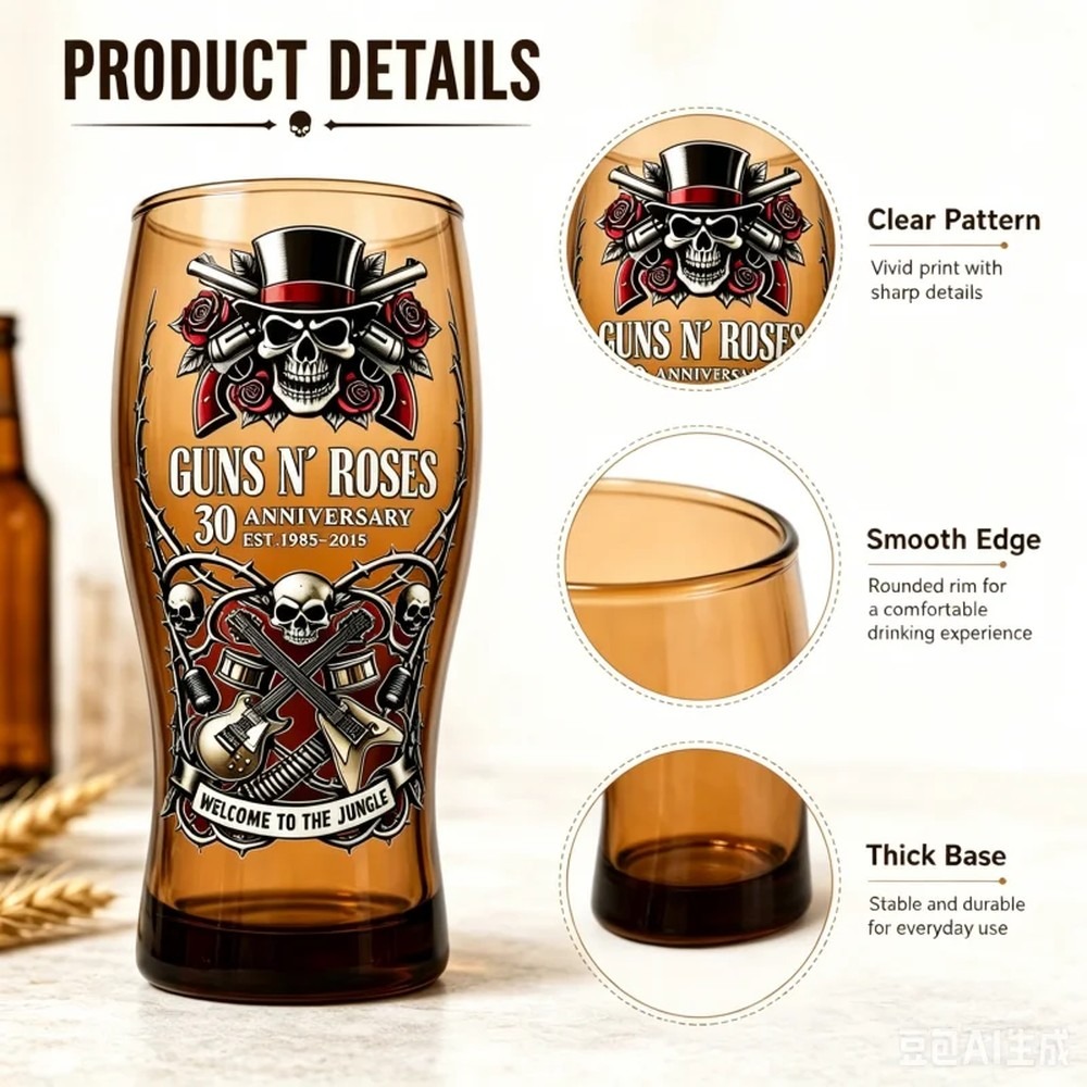 Guns N' Roses Memorial Beer Mu - đánh giá và giá Vintage Collectible Glass