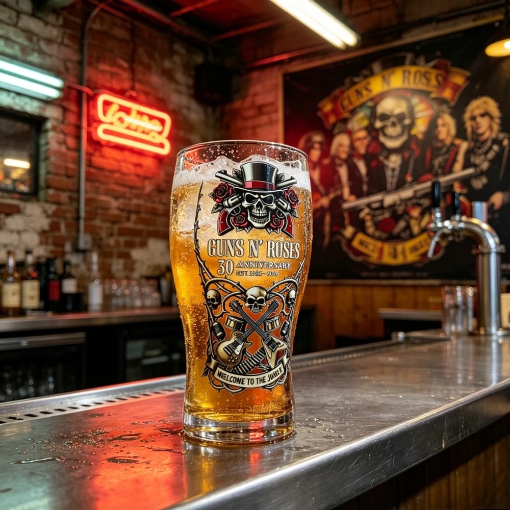 Guns N' Roses Memorial Beer Mu - đánh giá và giá Vintage Collectible Glass