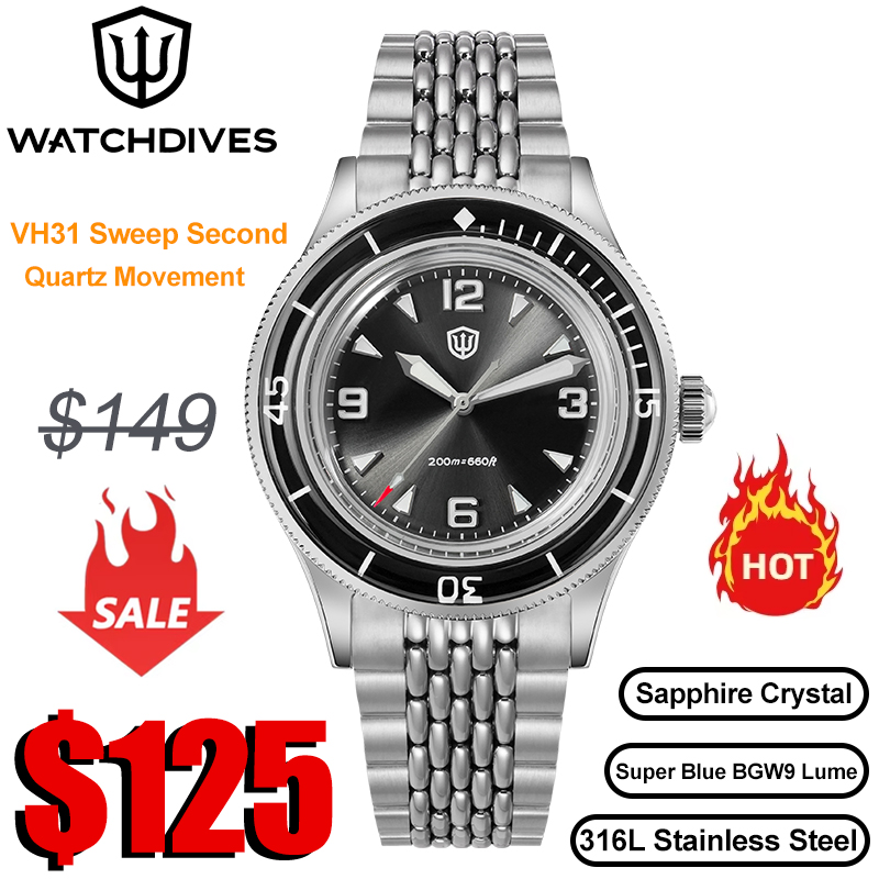 Watchdives WD50Q Watches VH31  - đánh giá và giá Vintage Collectible Watches
