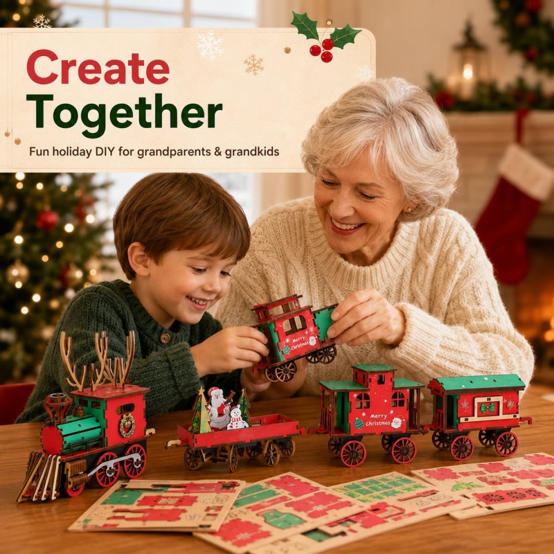 New Christmas Wooden Train Set - đánh giá và giá Vintage Collectible Christmas Ornaments