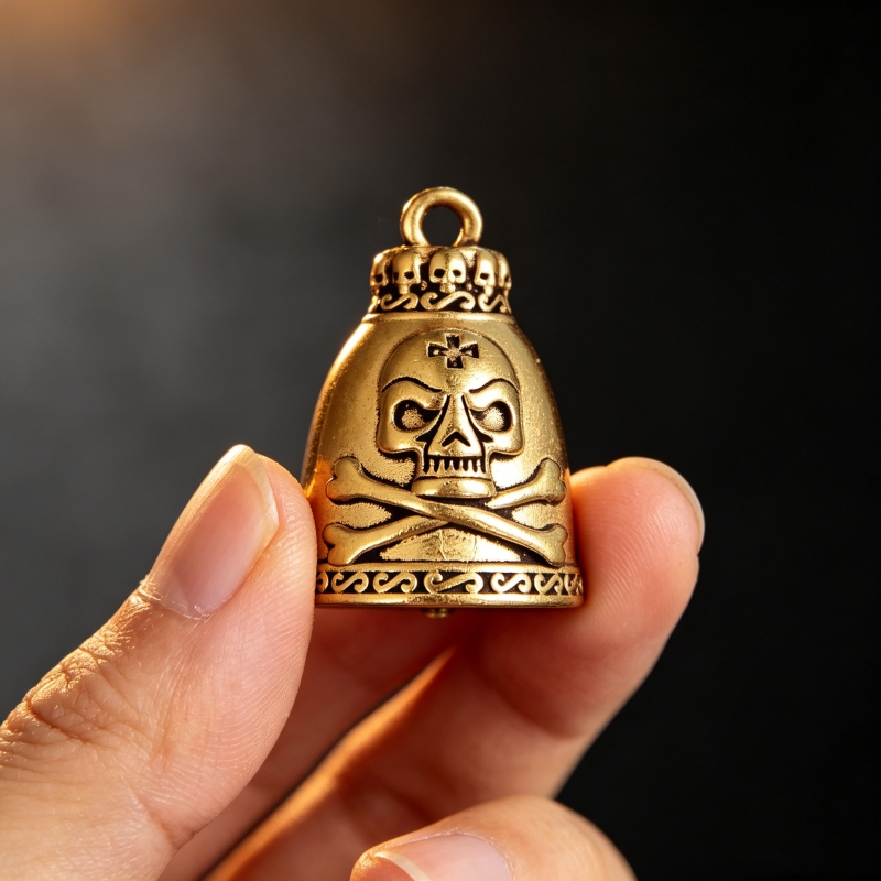 Brass Skull Bell Figurine 3.3c - đánh giá và giá Vintage Collectible Bells